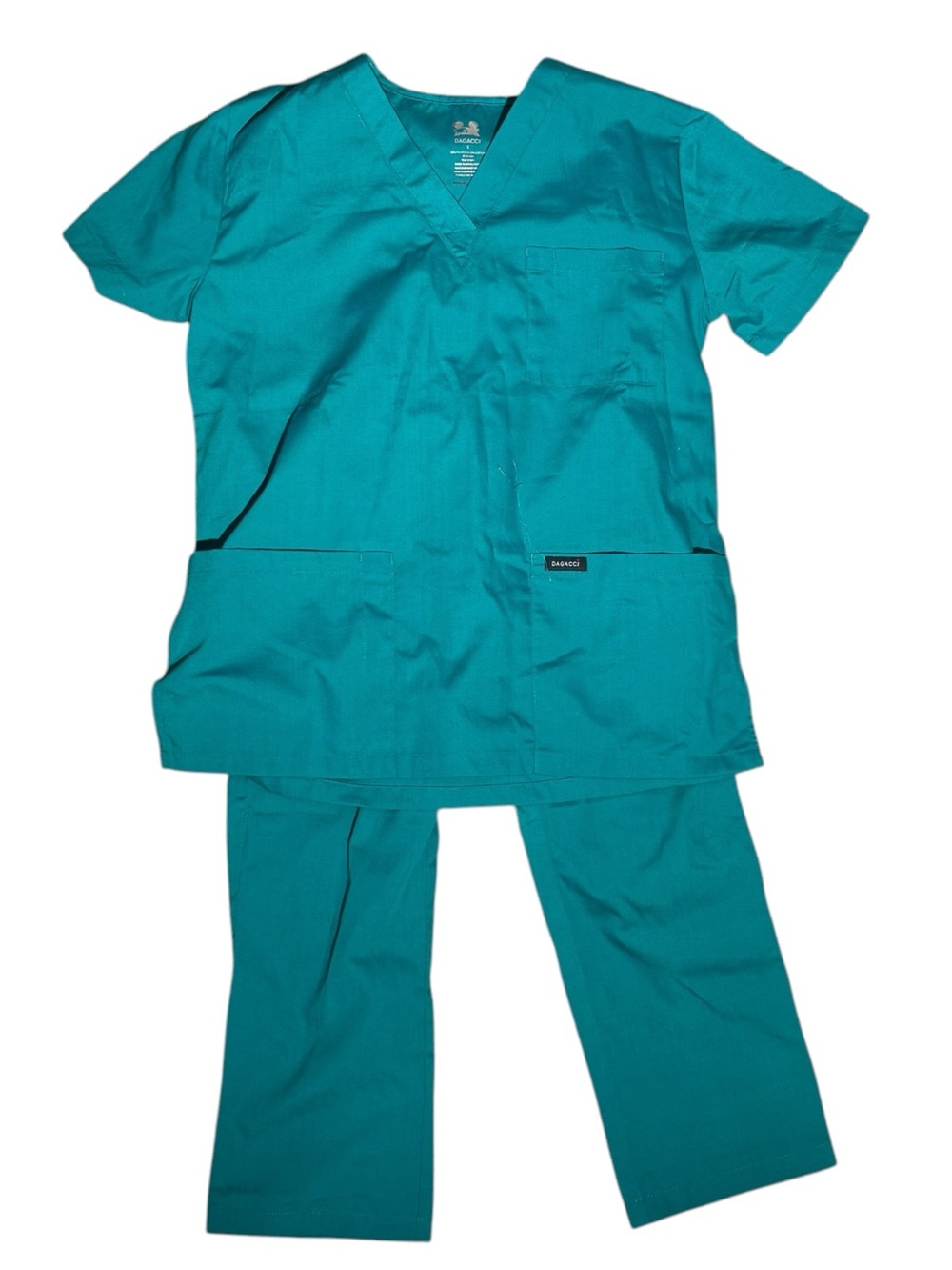 Cherokee Teal Scrub Top with Pockets Mens Size Small Like New Never Worn